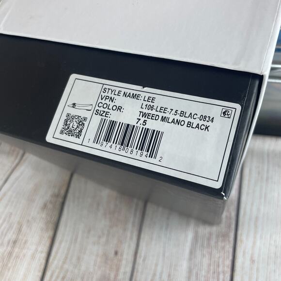 Larroude Lee Womens Sz 7.5 Flats Tweed Milano Black - Picture 11 of 12